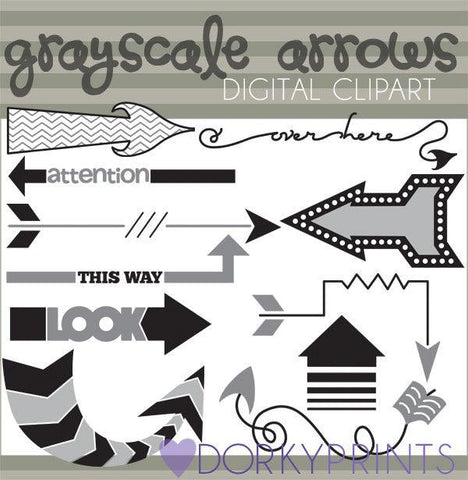 Grayscale Arrows Clipart