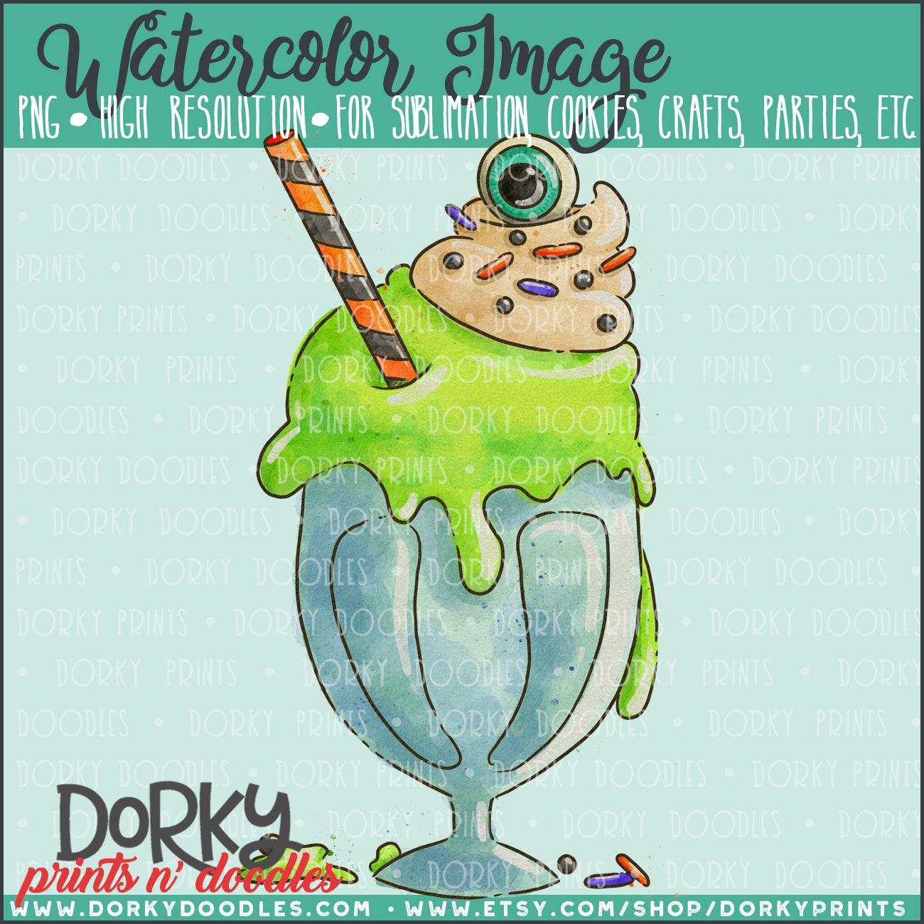 Green Ooze Milkshake Watercolor PNG