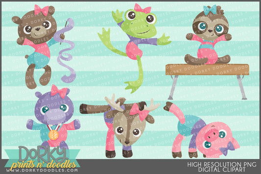 Gymnastic Animals Clipart