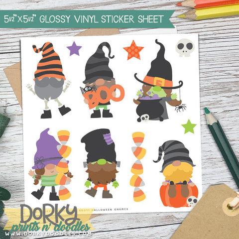 Halloween Gnome Sticker Sheet