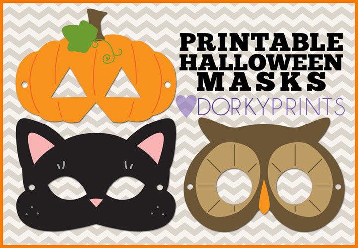 Halloween Masks Holiday Printables – Dorky Doodles