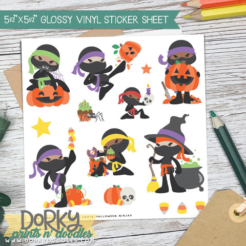 Halloween Ninjas Sticker Sheet