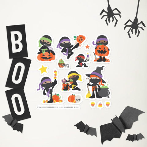 Halloween Ninjas Sticker Sheet