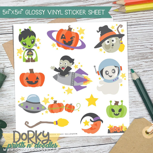 Halloween Space Sticker Sheet