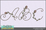 Hand Drawn Rose Bud Alphabet Clipart - Dorky Doodles