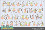 Hand Drawn Spring Flowers Alphabet Clipart - Dorky Doodles