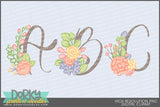 Hand Drawn Spring Flowers Alphabet Clipart - Dorky Doodles