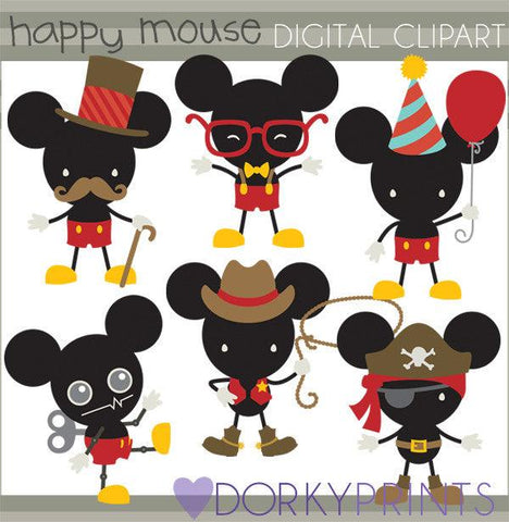 Happy Boy Mouse Character Clipart