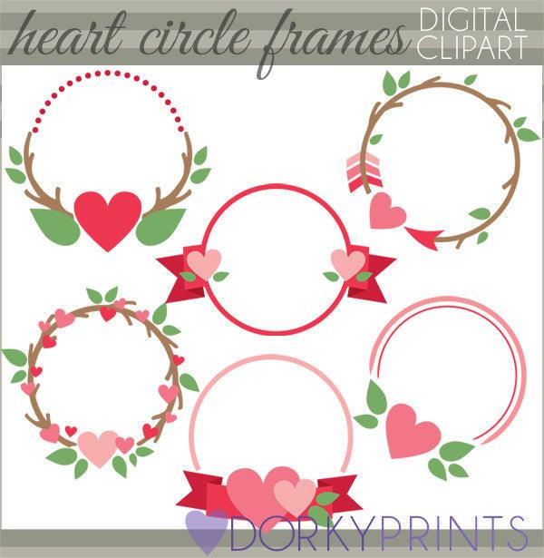 Heart Circle Frames Valentine Clipart