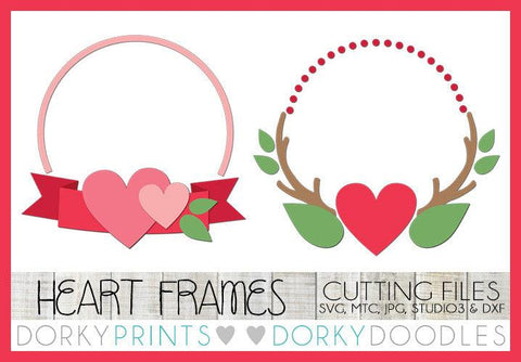 Heart Monogram Frames Valentine SVG Cuttable Files