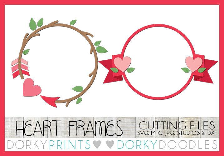 Heart Monogram Frames Valentine SVG Cuttable Files