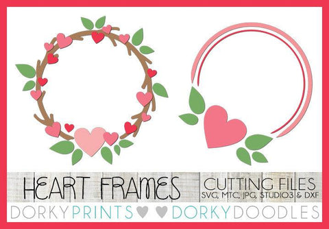 Heart Monogram Frames Valentine SVG Cuttable Files