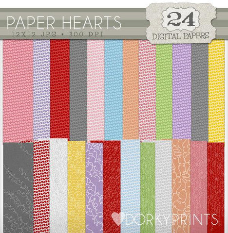 Hearts Digital Paper Pack