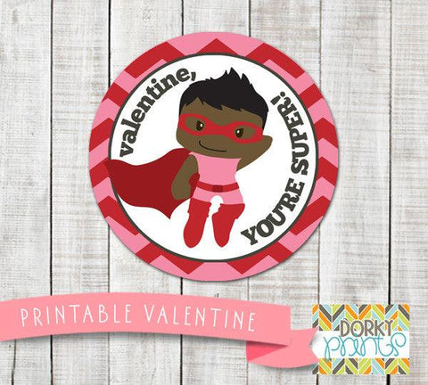 Hero Boy Valentine Circle Tags Holiday Printables