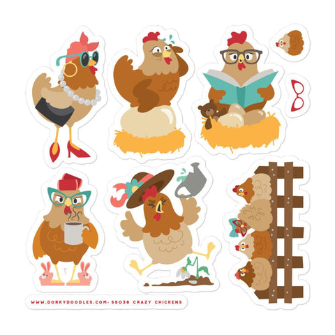Hilarious Chicken Stickers Sheet