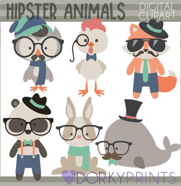 Hipster Animals Clipart