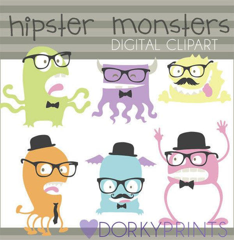 Hipster Monsters Sci-fi Clipart
