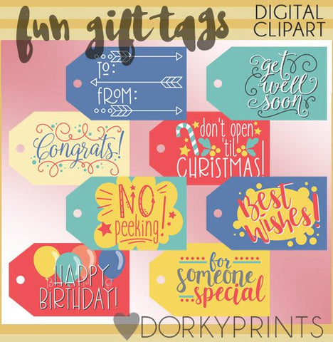 Holiday and All Occasion Gift Tags Clipart