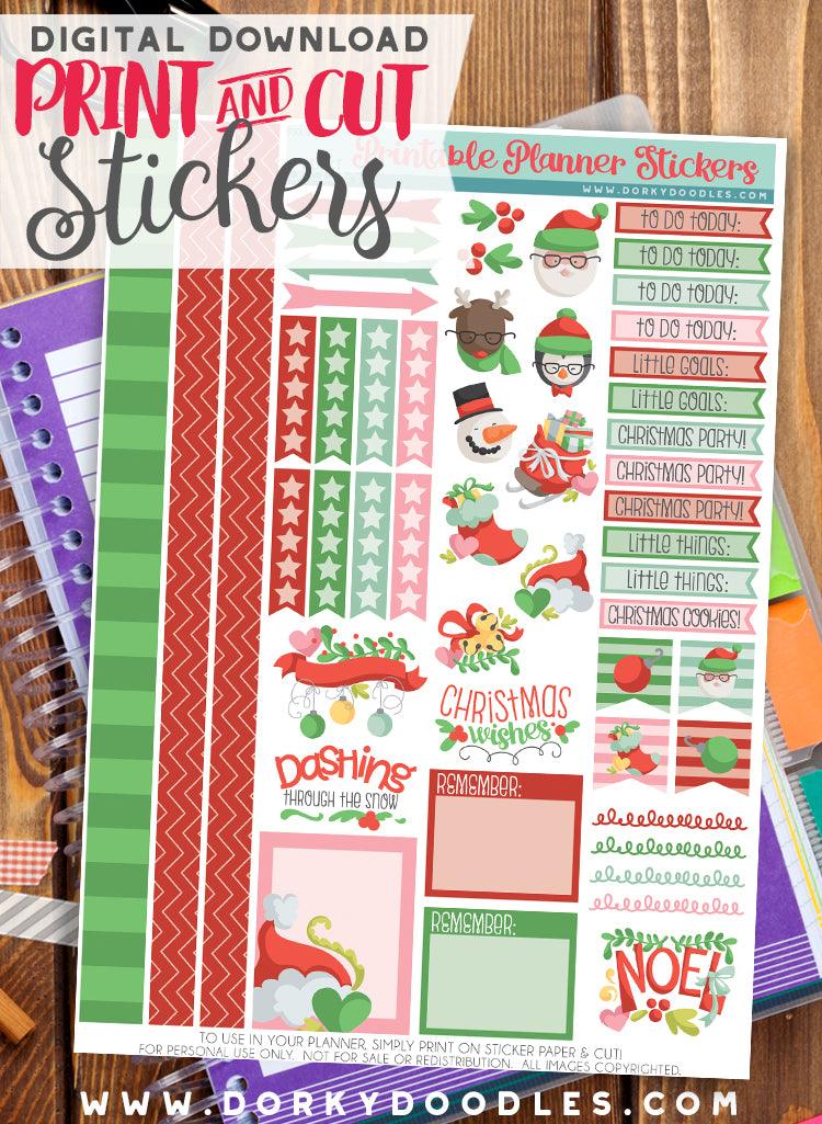 Holiday Fun Print and Cut Planner Stickers