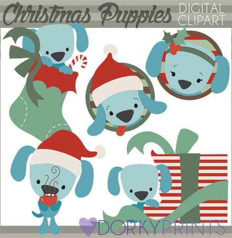 Holiday Puppies Christmas Clipart