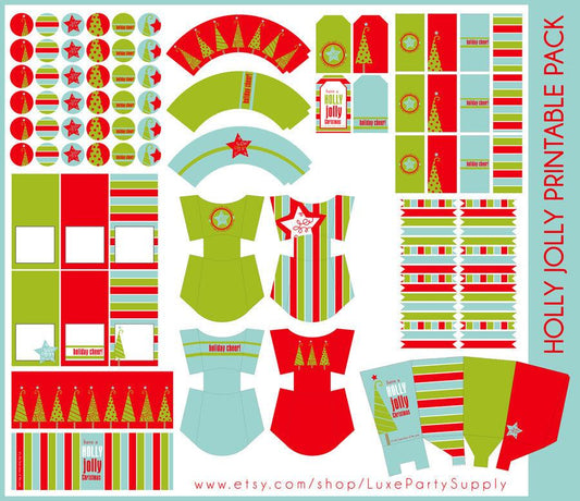 Holly Jolly Christmas Holiday Printables