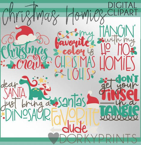 Homie Wordart Christmas Clipart