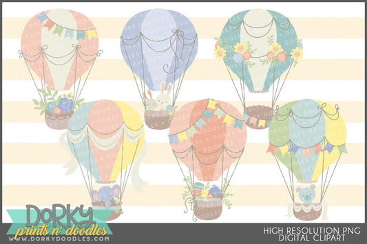 Hot Air Balloon Spring Clipart