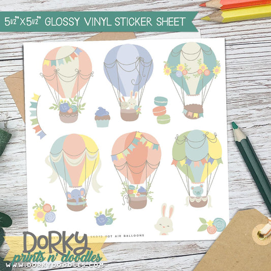 Hot Air Balloon Sticker Sheet