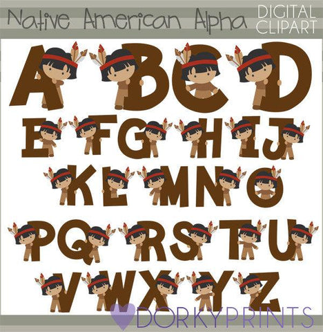 Indigenous Boy Alphabet Clipart