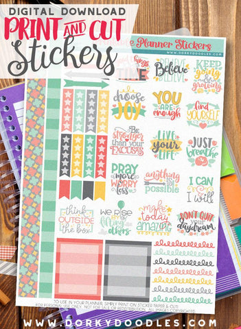 Inspiration Print and Cut Planner Stickers