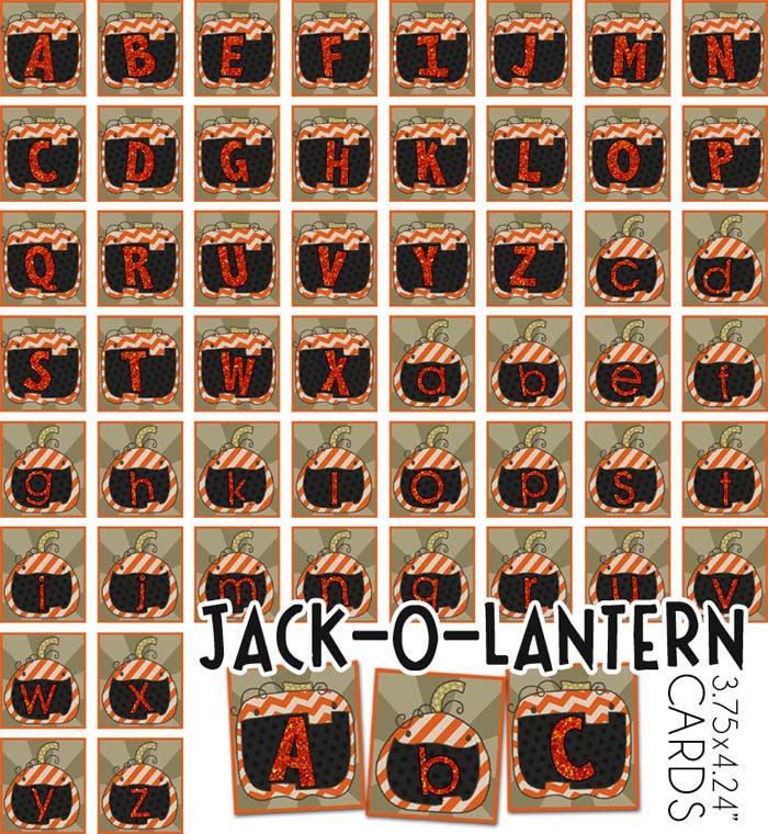 Jack-o-Latern Alphabet Cards Learning Printables