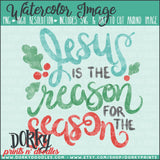 Jesus is the Reason Christmas Watercolor PNG