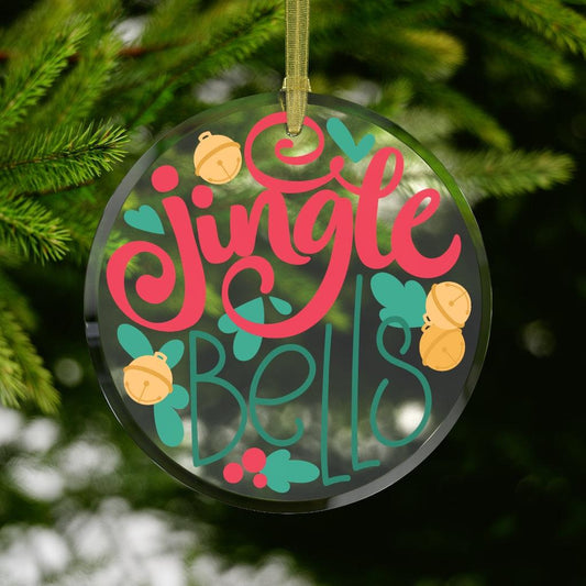 Jingle Bells Glass Christmas Ornament