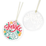 Jingle Bells Glass Christmas Ornament