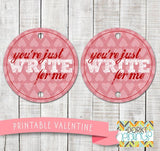 "Just Write for Me" Valentine Pencil Tag Holiday Printables