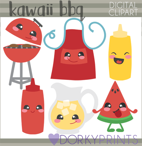 Kawaii BBQ Food Clipart