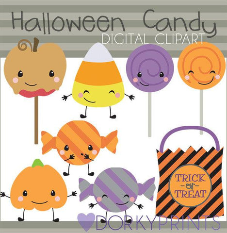 Kawaii Candy Halloween Clipart