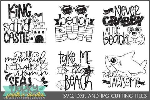Kid Beach DXF and SVG Cuttable Files - Dorky Doodles