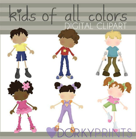 Kids of all Colors Kid Clipart
