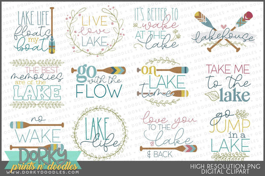 Lakehouse Sayings Clipart - Dorky Doodles