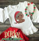 Leopard Print Christmas Gingerbread Baby Watercolor PNG
