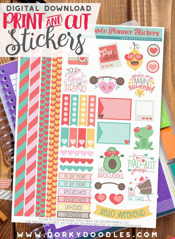 Let's Avocuddle Print and Cut Planner Stickers