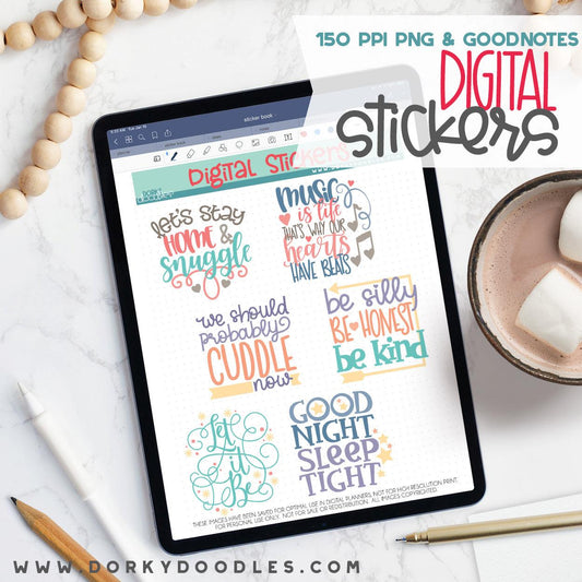 Let's Cuddle Digital Planner Stickers