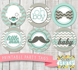 Little Man Circle Tags Baby Shower Printables