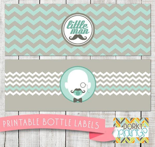 Little Man Water Bottle Labels Baby Shower Printables