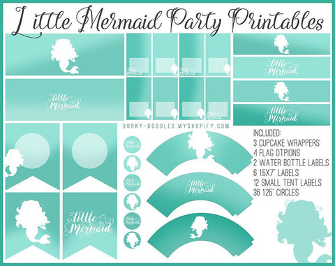 Little Mermaid Birthday Party Printables