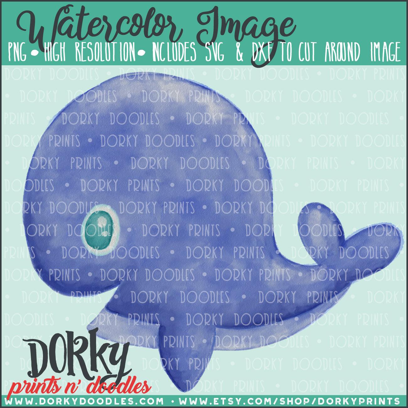 Little Whale Watercolor PNG