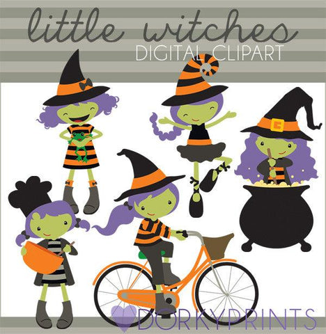 Little Witches Halloween Clipart
