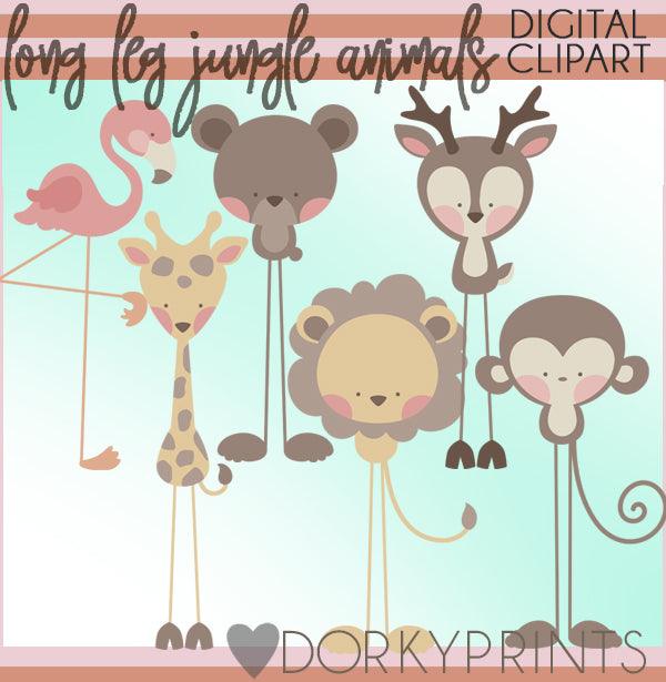 Long Leg Jungle Animals Clipart