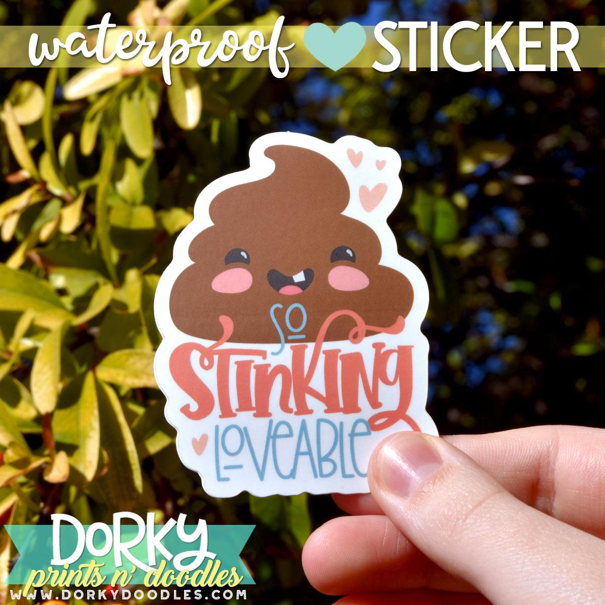 Loveable Poo Large Waterproof Sticker